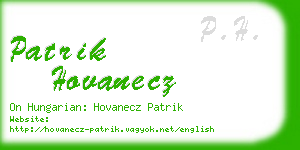 patrik hovanecz business card